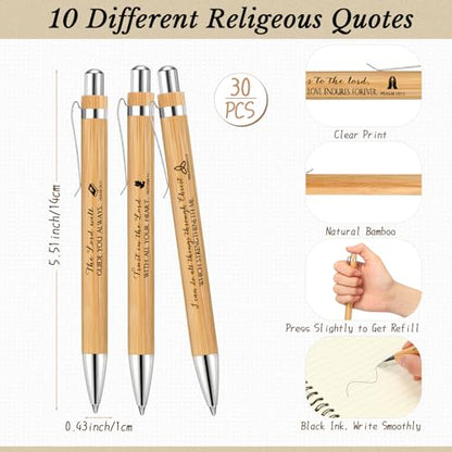 Ctosree 60 Pcs Christian Gifts Bible Verse Notebook Ballpoint Pen, Beige - color: Beige