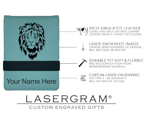 LaserGram Mini Padfolio with Notepad and Pen, Flag of the United States, Personalized Engraving Included (Teal) - color: Teal