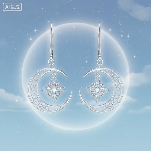 Dorunmo 925 Sterling Silver Mustard Seeds Dangle Earrings for Women Mountains Earrings Hypoallergenic Christmas Jewelry Gifts for Women - style: Witch Knot-03