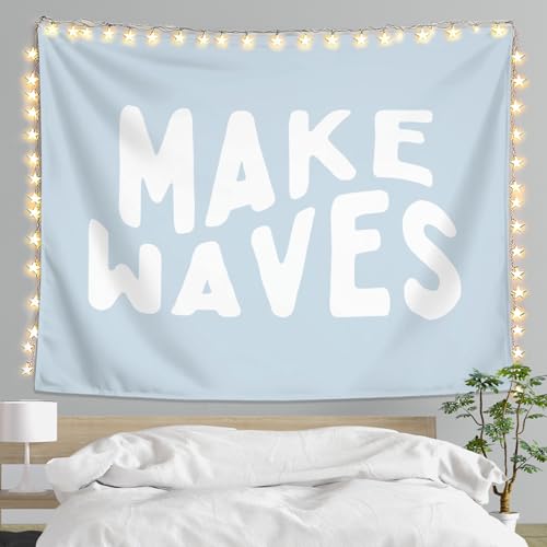 LIANGW Blue Beach Coastal Tapestry, Making Waves Ocean Tapestry Wall Hanging, Beachy Room Decor Aesthetic, Blue Coastal Ocean Wall Art Tapestries Decor for Home Bedroom Living Room Dorm, 50x60 Inch - color: 03-Making Waves(Blue)