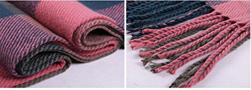 Wander Agio Women's Fashion Long Shawl Big Grid Winter Warm Lattice Large Scarf - color: Red Green