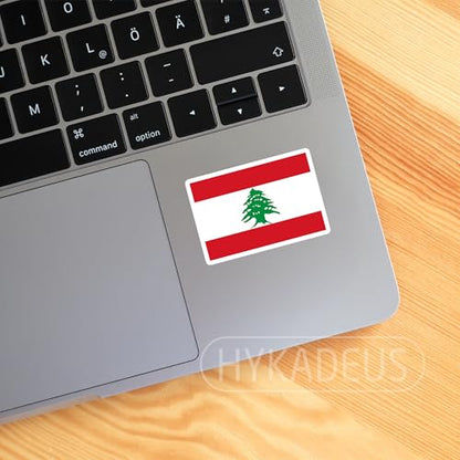 (3Pcs) Lebanon Flag Stickers – Lebanese National Flag Vinyl Decals, 3" x 2" - color: Lebanon