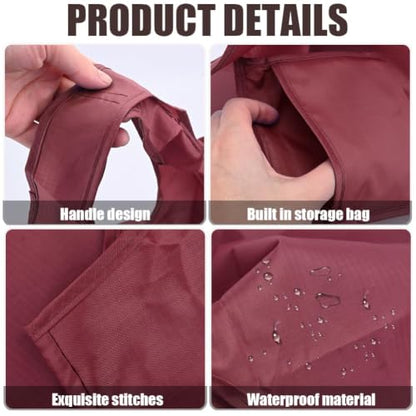 Large 50lbs Heavy Duty Reusable Foldable Grocery and Shopping Tote Bags - Washable Polyester Bags in Pocket - color: Red
