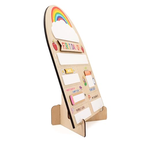First Day of School Sign, Reusable Wooden Back to School Sign Board with Dry Erase Marker, Classroom Desk Decor, School Office Decoration