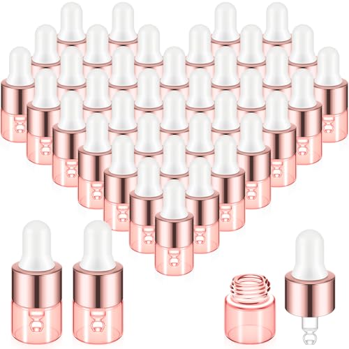 Didaey 100 Pcs Mini Glass Oil Dropper Bottle, 1 ml, Blush Pink - color: Blush Pink, size: 1 ml