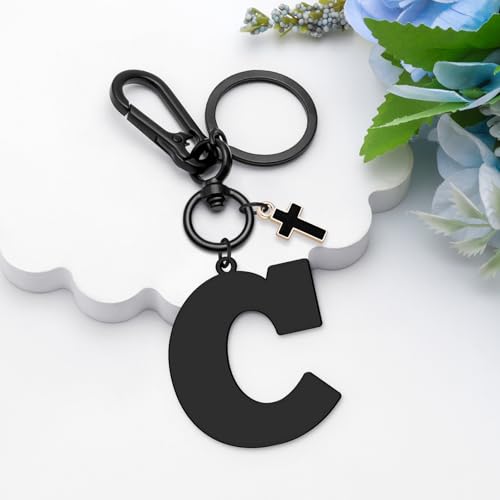 Dabihu Letter Keychain Christian Letter A-Z Alphabet Keyring for Backpack Handbag Alphabet Monogram Key Chain - color: C