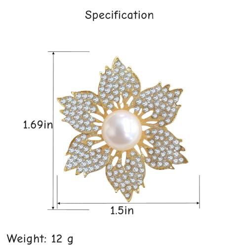 Brooch Pins For Women Fashion Elegant Brooches Lapel Badges Coat Sweater Scarves Shawl Dress Accessory Wedding Party Prom Jewelry - color: Golden -B