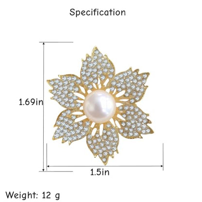 Brooch Pins For Women Fashion Elegant Brooches Lapel Badges Coat Sweater Scarves Shawl Dress Accessory Wedding Party Prom Jewelry - color: Golden -B