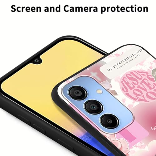 2 Pack Pink Jesus God Collage Phone Case for Samsung Galaxy A15 6.5", Christian Bible Verse Quotes Bow Design Cover for Woman Girl, Soft TPU Slim Shockproof Protective Cases for Samsung A15 5G - color: Pink Collage, size: for Samsung Galaxy A15 5G