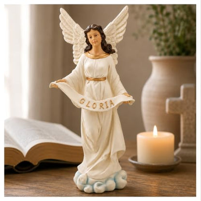 15 Inch Gloria Angel Figurine, Large Christmas Nativity Statue - size: 15inch