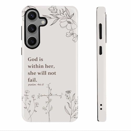 Christian Cross Faith Bible Verses Phone Case for Samsung Galaxy A17 5G, Shockproof Soft TPU & Hard PC Hybrid 2-Layer Protective Phone Cover for Women Girls Gray - color: Gray, size: Galaxy A17
