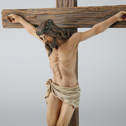 BC Catholic Crucifix Standing Cross for Altar 15" H Jesus Cross - size: 15"L x 7.8"W