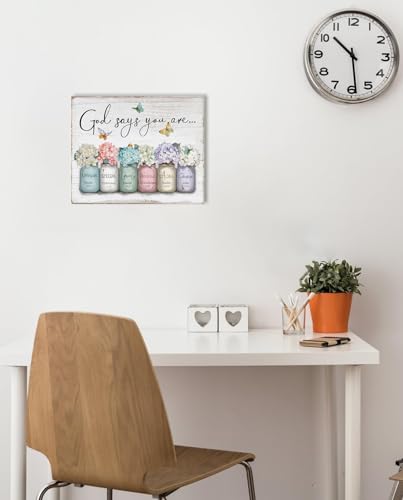 Inspirational Bible Verse Wall Art: God Says You Are Wall 12" x 15" - color: God Says You Are, size: 15"L x 12"W