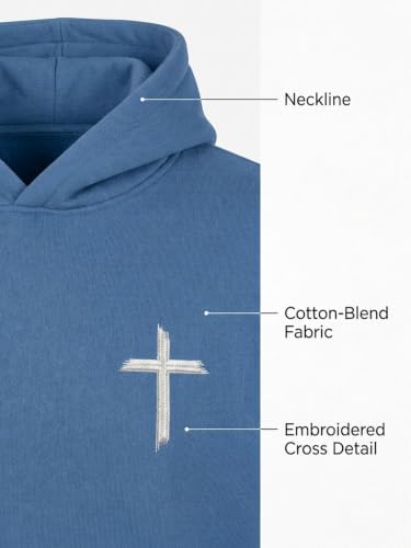 Christian Hoodies for Men Faith God's Cross Jesus Hoodie - color: Blue1, size: XX-Large