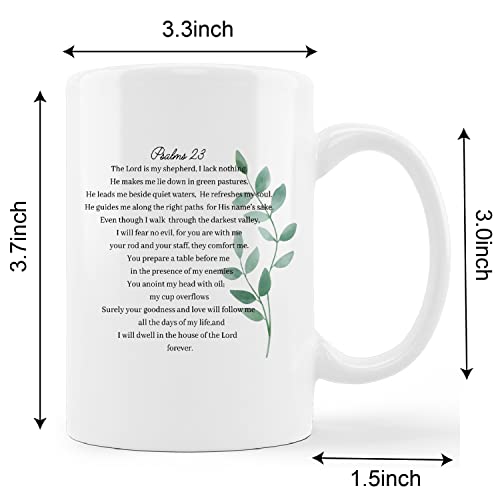 kunlisa Christian Mugs Cup,PSALM 23 The Lord is My Shepherd Bible Verses Ceramic Mug-11oz Coffee Milk Tea Mug Cup,Christian Faith Mugs,Gifts for Christian Women Men Teens Girls Boys - color: Bible2