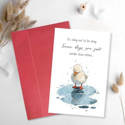 Heartfelt Encouragement Card, Get Well Soon Card for Woman Man, Positive Sympathy Card, It's Okay Not to Be Okay - color: It's Okay Not to Be Okay
