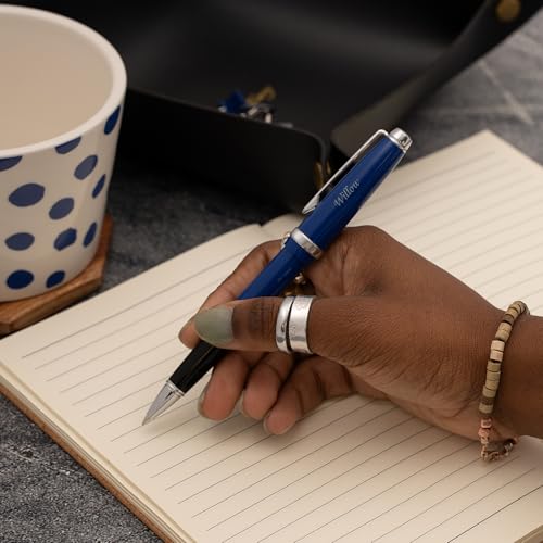 Cross Lume Personalized Ballpoint Pen in Deep Sea Blue with Chrome Trim - color: Deep Sea Blue