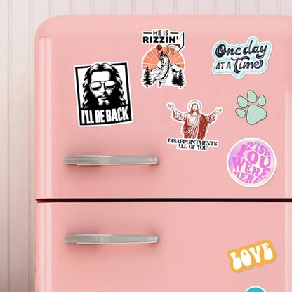 (9Pcs) Funny Jesus Stickers Pack,Size 3 in, Christian Humor Meme Waterproof Vinyl Decals for Laptops Water Bottles Journals Stanley Cup