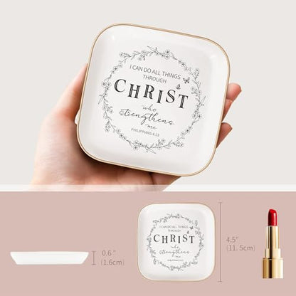 Christian Gifts–Bible Verses Jewelry Tray,Confirmation Gifts for Teen Girls - style: Philippians 4:13