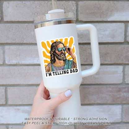 (9Pcs) Funny Jesus Stickers Pack,Size 3 in, Christian Humor Meme Waterproof Vinyl Decals for Laptops Water Bottles Journals Stanley Cup