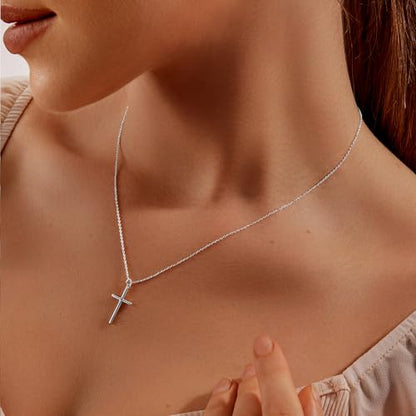 HAXIYA Cross Pendant Necklaces for Women Layered Cross Choker Faith Jewelry - style: Simple-Silver