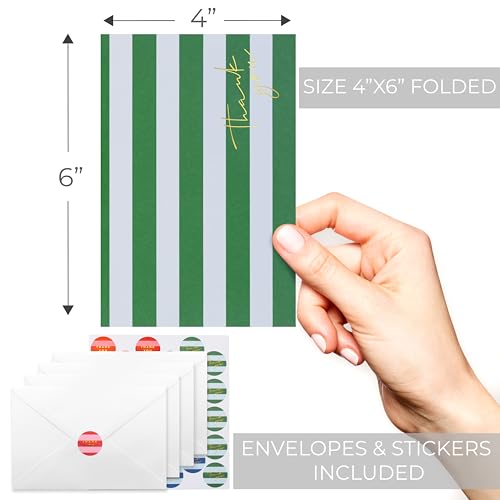 ZICOTO Beautiful Thank You Cards Set of 30 With Envelopes and Stickers - color: Bold