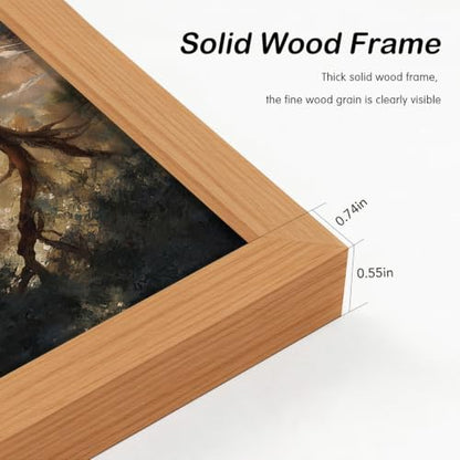 DWJNG Jesus Under the Olive Tree Wall Art,Wood Framed 8x10 Inches. - color: Think Wall Art, size: 10"L x 8"W