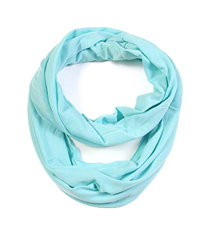 Super Soft Cotton Blend Lightweight Solid Color Multi Loop Infinity Scarves - color: Sky Blue