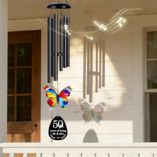 50th Anniversary Wind Chime Gifts, Happy 50th Wedding Jubilee Gifts - color: 50th Anniversary Timeline Gift