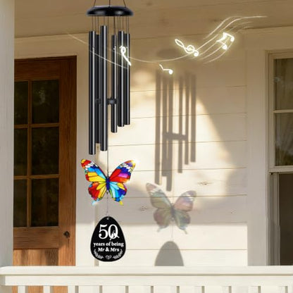 50th Anniversary Wind Chime Gifts, Happy 50th Wedding Jubilee Gifts - color: 50th Anniversary Timeline Gift