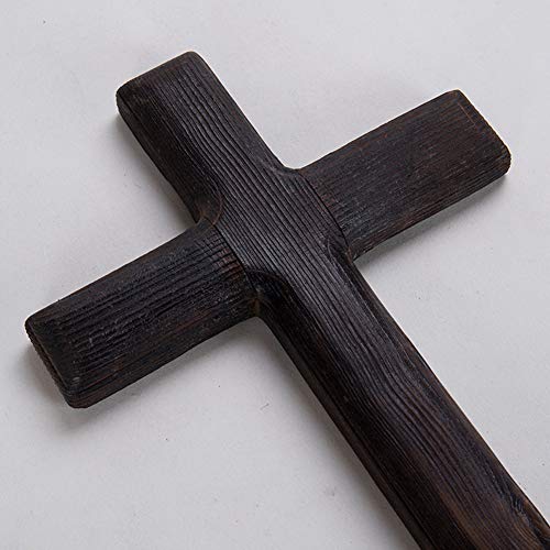 Ewer 11 Inch Wall Mounted Jesus Cross Rustic Wooden Cross Wall Decor Solid Wood Black Holy Jesus Cross Home Weddings Party Meditation Gift Decoration