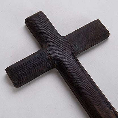 Ewer 11 Inch Wall Mounted Jesus Cross Rustic Wooden Cross Wall Decor Solid Wood Black Holy Jesus Cross Home Weddings Party Meditation Gift Decoration