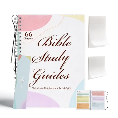 66 Books Bible Study Guide Journal Notebook Large Print Scripture Summaries - color: Pastel 66‑Book Bible Survey Guide