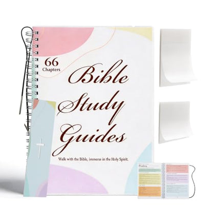 66 Books Bible Study Guide Journal Notebook Large Print Scripture Summaries - color: Pastel 66‑Book Bible Survey Guide