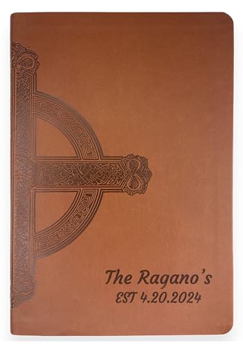 Personalized NLT Large Print Bible for Adults, Name Engraved, Standard Size - color: Brown