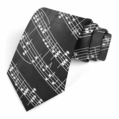 funny Ties for Men Business Novelty Men's Neckties for Festival Holiday Party Valentine's Day Wedding Christmas - color: Music Bars White