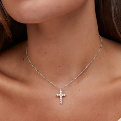 Kendra Scott Cross Crystal Pendant Necklace, Fashion Jewelry for Women - color: RHODIUM - WHITE CRYSTAL