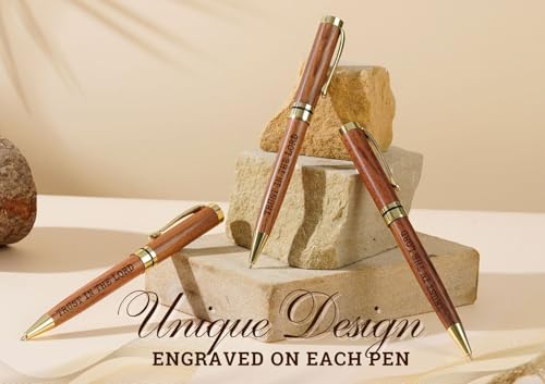 InnoBeta Christian Gifts, Wooden Pen Set of 3, Spiritual Encouragement Inspirational Religious Pens