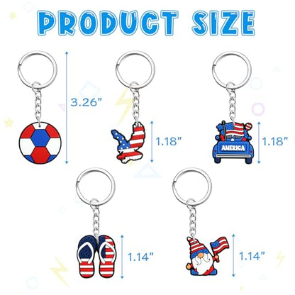 Cute Keychain Bulk,Cute Key Chain for Car Keys Purse Bag Rewards - color: America-30