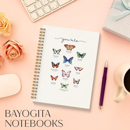 Christian Butterfly Notebook - Inspirational Christian Journal, Bible Verse Spiral Notebooks, Christian School Supplies Notebooks, Motivational Christian Gifts, Coworker Gifts, 5.5x8.3 Inches - color: Bible Butterfly
