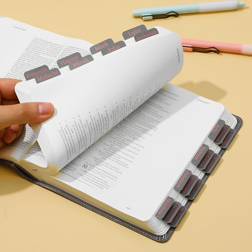 Mr. Pen- Laminated Bible Tabs, 75 pcs, Easy-to-Read & Apply - color: Cool Gray