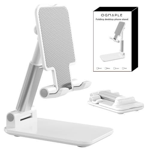Phone Stand for Desk Cell Phone Holder Stands for iPhones - color: B-White-Silver