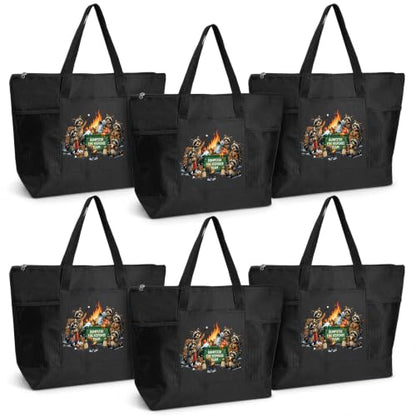 Paterr 10 Pcs Dumpster Fire Response Team Tote Bags Bulk with Pocket Zipper - color: Black, size: Dumpster Fire