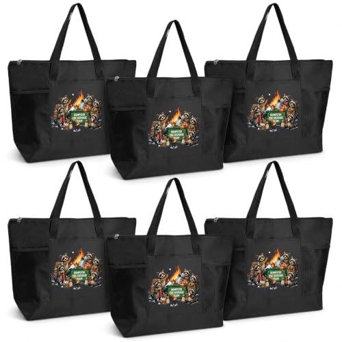 Paterr 10 Pcs Dumpster Fire Response Team Tote Bags Bulk with Pocket Zipper - color: Black, size: Dumpster Fire