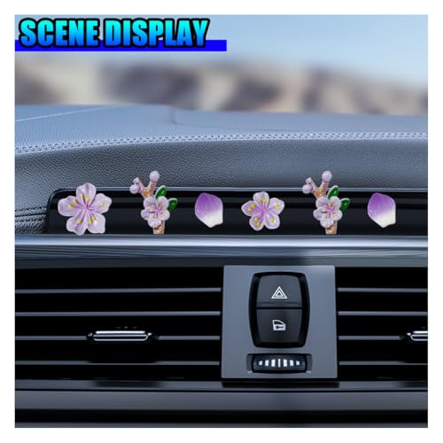 5PCS Peach Blossoms Car Dashboard Decoration (Purple) - color: Purple
