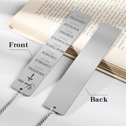Christian Metal Bookmarks Gifts - 3 Pcs Bible Verse Inspirational Book Marks Religious Scripture Cross Page Markers for Reading Women Lovers Kids Bookish Student Teacher School Accessories