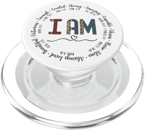 I am Circle Design Womens Positive Bible Verse Christian PopSockets PopGrip for MagSafe - style: Magnetic PopGrip