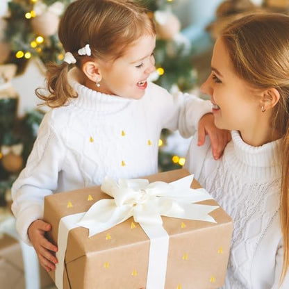 JarThenaAMCS 2400 Pcs Mini Christmas Tree Sticker Gold Foil Paper Decals Self-Adhesive Stickers for Envelopes Scrapbook Gifts DIY Supplies, 0.5 in - style: Christmas Tree