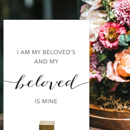 Andaz Press Unframed Black White Wall Art Decor Poster Print, Bible Verses, I am my beloved’s and my beloved is mine. Song of Solomon 8:3, 1-Pack, Engagement Wedding Gifts - color: Solomon 8:3