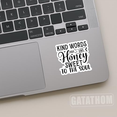 (3Pcs) Kind Words are Like Honey Sweet to The Soul Sticker Inspirational Motivational Stickers Waterproof Vinyl Decals for Laptop Water Bottle Scrapbook Mug, 3" x 2.8" - color: Kind Words Are Like Honey Sweet to the Soul